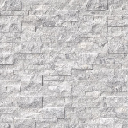 Msi Rockmount Arabescato Carara Splitface Ledger Panel 6"X18" Spliface Natural Marble Wall Tile, 4PK ZOR-PNL-0017